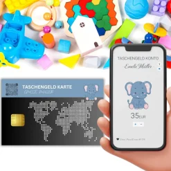 Taschengeld Karte | QrCode Geldgeschenk | Personalisiertes Geschenk für Kinder | Elefant