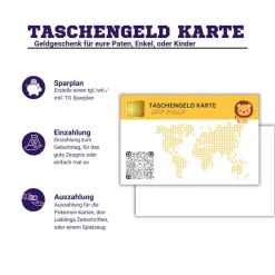 Taschengeld Karte | QrCode Geldgeschenk | Personalisiertes Geschenk für Kinder | Löwe