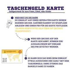 Taschengeld Karte | QrCode Geldgeschenk | Personalisiertes Geschenk für Kinder | Löwe