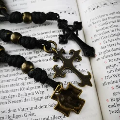 Taschenrosenkranz, Fingerrosenkranz,katholischer Rosenkranz, Metall