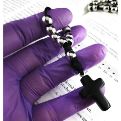 Taschenrosenkranz, Fingerrosenkranz,katholischer Rosenkranz, Edelstahl