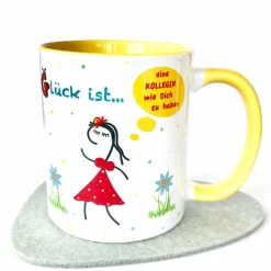 Tasse für beste Kollegin,  Glück ist eine Kollegin wie Dich zu haben