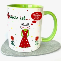 Tasse für die Cousine, hellgrün