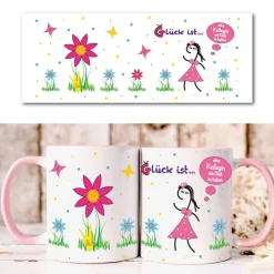 Tasse für Kollegin – Personalisiertes Geschenk mit Spruch: Glück ist eine Kollegin wie Dich zu haben