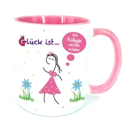 Tasse für Kollegin – Personalisiertes Geschenk mit Spruch: Glück ist eine Kollegin wie Dich zu haben