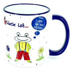 Tasse für Opa, Kaffeebecher mit Spruch: Glück ist, einen Opa wie dich zu haben