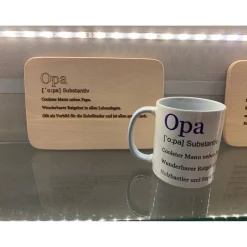 Tasse mit Frühstücksbrettchen Set