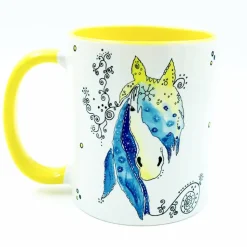 Tasse Pferd personalisiert, Geschenk-Idee Pferde-Mensch, Funny-Art Aquarell Illustration