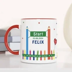 Tasse zur Einschulung - personalisiert mit Namen - ABC Design