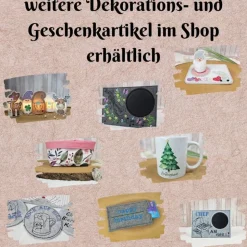 Tassenteppich Winterzeit – Handgefertigter MugRug Untersetzer | Geschenkidee & Dekoration