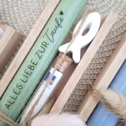 Taufe Geldgeschenk Taufgeschenk mit Fisch Reagenzglas Geschenkset für Mädchen und Jungen zur heiligen Taufe