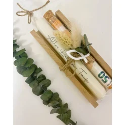 Taufe, Kommunion, Konfirmation, Geldgeschenk, Kommunionsgeschenk, Konfirmationsgeschenk, Kerze, Trockenblumen, Geschenk