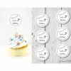 Taufe Set 6 Cupcake Topper personalisiert Flags Muffindeko mit individuellem Namen für Mädchen oder Jungen