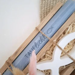 Taufe Taufgeschenk Fisch Variante 1 und Kerzenhalter rund Geschenkset für Mädchen und Jungen zur heiligen Taufe Taufkerz