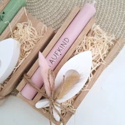 Taufe Taufgeschenk mit Kerzenhalter Fisch Geschenkset für Mädchen und Jungen zur heiligen Taufkerze