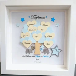 Taufgeschenk Junge, Geschenk zur Taufe,Taufbaum,Lebensbaum, Bilderrahmen zur Taufe, personalisiert