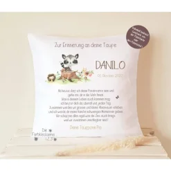 Taufgeschenk Junge Taufkissen mit Spruch Hirsch