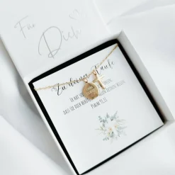 Taufgeschenk Mädchen - Geschenk Taufe Junge personalisiert - Taufkette personalisiert - Halskette Kreuz Edelstahl