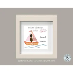 Taufgeschenk Mädchen • Steinbild Taufe personalisiert • Geschenk Patenkind • Karte zur Taufe • Andenken Taufe Unikat