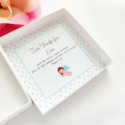 Taufgeschenk Mädchen Kette, Geschenk Taufe personalisiert, Halskette Engel, Taufkette, Taufschmuck