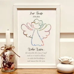 Taufgeschenk personalisiert Schutzengel – Geldgeschenk & Deko zur Taufe für Mädchen & Jungen