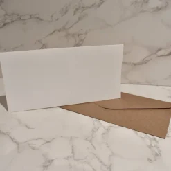 Taufkarte aus Kraftpapier mit Umschlag & Einleger