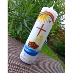 Taufkerze - Geburtstagkerze - Boot - Arche - Mädchen - Kerze - Taufe - Handarbeit - keine Folie - inkl. Wachsbeschriftun