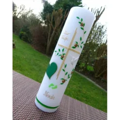 Taufkerze - Kreuz - Mädchen - Junge - Kerze - Taufe - Handarbeit - keine Folie - inkl. Wachsbeschriftung