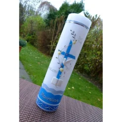 Taufkerze - Kreuz - Mädchen - Junge - Kerze - Taufe - Handarbeit - keine Folie - inkl. Wachsbeschriftung