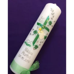 Taufkerze - Kreuz - Schutzengel - Engel - Mädchen - Junge - Kerze - Taufe - Handarbeit - keine Folie - inkl. Wachsbeschr