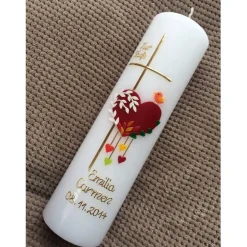 Taufkerze - Mädchen - Junge - Kerze -Taufe - Handarbeit - keine Folie - inkl. Wachsbeschriftung