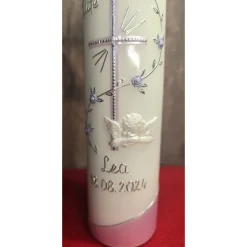 Taufkerze - Perlmutt 30x6 - verschiedene Farben -