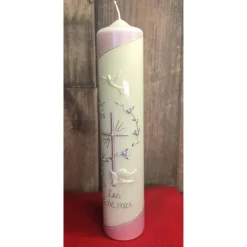 Taufkerze - Perlmutt 30x6 - verschiedene Farben -