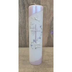 Taufkerze - Perlmutt 25x6 - verschiedene Farben -