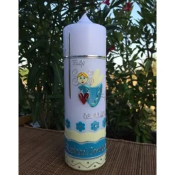 Taufkerze - Schutzengel - Engel - Fee - Mädchen - Junge - Kerze - Taufe - Handarbeit - keine Folie - inkl. Wachsbeschrif