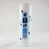 Taufkerze für Jungen, hellblau, Sterne, 250 x 70mm
