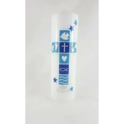Taufkerze für Jungs, blau