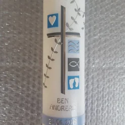 Taufkerze für Jungs, blau
