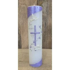 Taufkerze holografisch - 25x6 in verschiedenen Farben