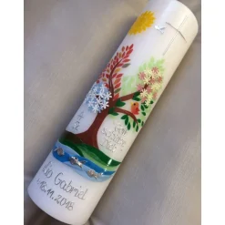 Taufkerze  Jahreszeiten  Lebensbaum  Baum  Mädchen  Junge - Kerze -Taufe - Handarbeit - keine Folie - inkl. Wachsbeschri