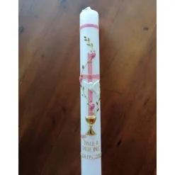 Taufkerze Kommunionkerze Kommunionskerze Kreuz Ranke Taube Kelch Mädchen Jungen - Farbwünsche möglich