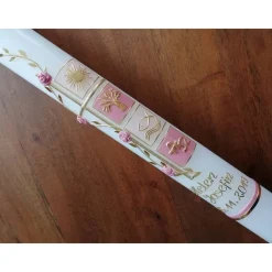 TAUFKERZE Kommunionkerze Maedchen 40x4 cm