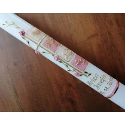 TAUFKERZE Kommunionkerze Maedchen 40x4 cm