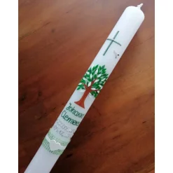 Taufkerze Kommunionkerze Kommunionskerze Junge Mädchen Lebensbaum Baum Kreuz Taube modern klassisch Farbwünsche möglich