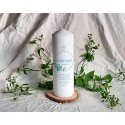 Taufkerze Kreuzkranz Stumpe