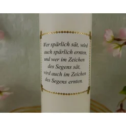 Taufkerze Lebensbaum – Personalisiert mit Name & Datum – Schlichte Taufe Kerze – Natur Design