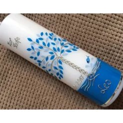 Taufkerze  Lebensbaum  Baum  Mädchen  Junge  Kerze -Taufe - Handarbeit - keine Folie - inkl. Wachsbeschriftung