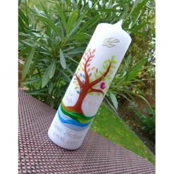 Taufkerze  Lebensbaum  Baum  Mädchen  Junge  Kerze -Taufe - Handarbeit - keine Folie - inkl. Wachsbeschriftung