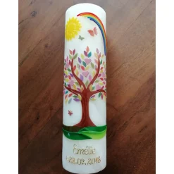 Taufkerze  Lebensbaum mit 25% Bienenwachs handgeknetet sehr edel