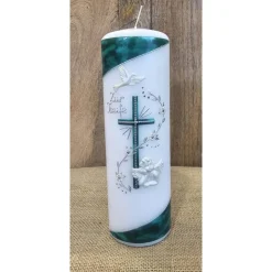 Taufkerze meliert 25x8 in verschiedenen Farben